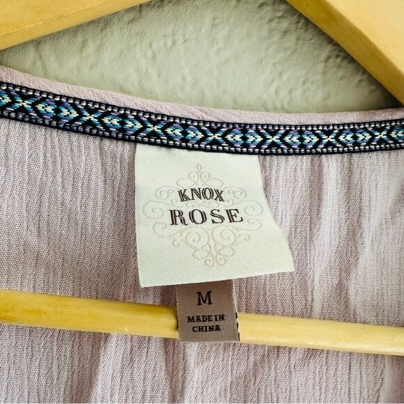 Knox Rose - Women's Short Sleeve Embroidered Dress - Pink - Medium - Picture 8 of 10